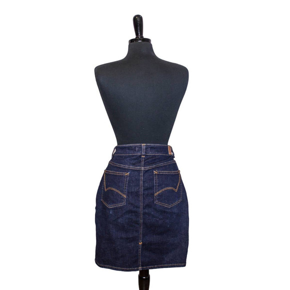 Dickies Denim Mini Skirt Jean Skirt Straight Dark Wash Size 8 - Picture 2 of 3